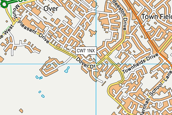 CW7 1NX map - OS VectorMap District (Ordnance Survey) CW7 1NX map - OS VectorMap District (Ordnance Survey)