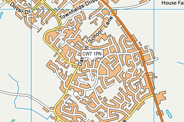 CW7 1PN map - OS VectorMap District (Ordnance Survey) CW7 1PN map - OS VectorMap District (Ordnance Survey)