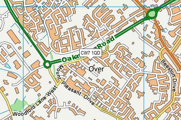 CW7 1QD map - OS VectorMap District (Ordnance Survey) CW7 1QD map - OS VectorMap District (Ordnance Survey)