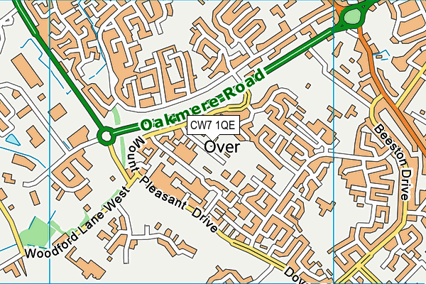 CW7 1QE map - OS VectorMap District (Ordnance Survey) CW7 1QE map - OS VectorMap District (Ordnance Survey)