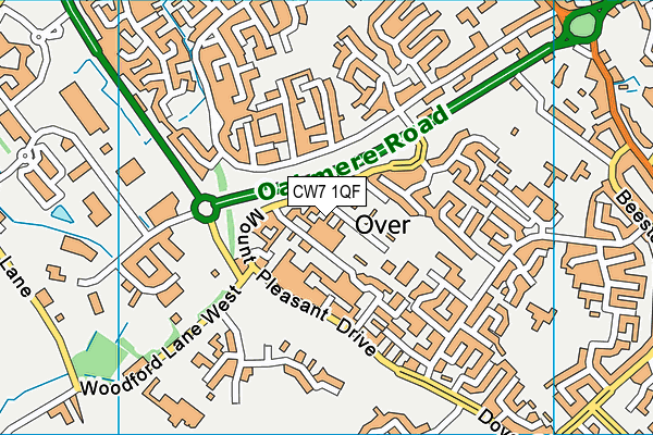 CW7 1QF map - OS VectorMap District (Ordnance Survey) CW7 1QF map - OS VectorMap District (Ordnance Survey)