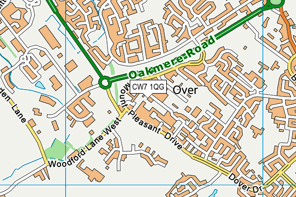 CW7 1QG map - OS VectorMap District (Ordnance Survey) CW7 1QG map - OS VectorMap District (Ordnance Survey)