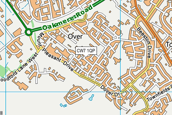 CW7 1QP map - OS VectorMap District (Ordnance Survey) CW7 1QP map - OS VectorMap District (Ordnance Survey)