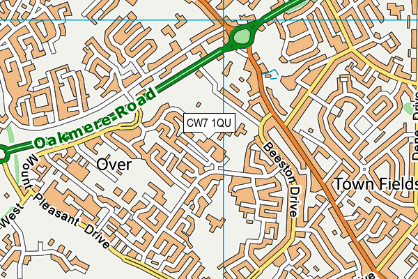 CW7 1QU map - OS VectorMap District (Ordnance Survey) CW7 1QU map - OS VectorMap District (Ordnance Survey)
