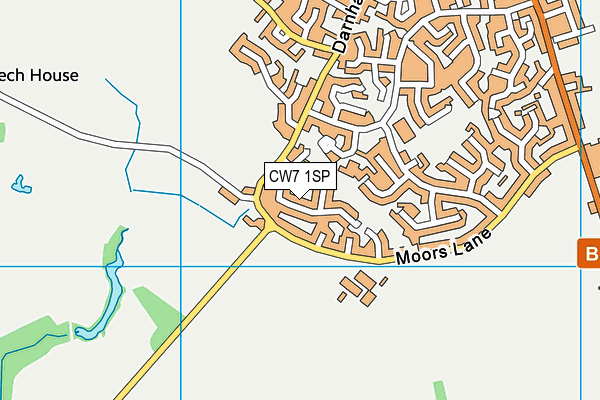 CW7 1SP map - OS VectorMap District (Ordnance Survey) CW7 1SP map - OS VectorMap District (Ordnance Survey)