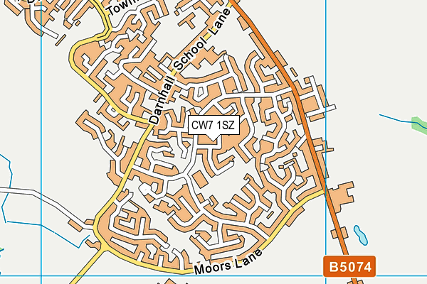 CW7 1SZ map - OS VectorMap District (Ordnance Survey) CW7 1SZ map - OS VectorMap District (Ordnance Survey)
