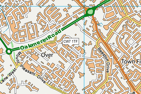 CW7 1TF map - OS VectorMap District (Ordnance Survey) CW7 1TF map - OS VectorMap District (Ordnance Survey)