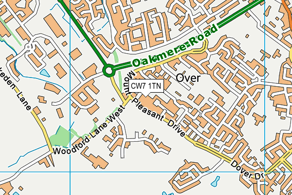 CW7 1TN map - OS VectorMap District (Ordnance Survey) CW7 1TN map - OS VectorMap District (Ordnance Survey)