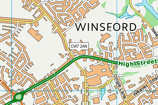 CW7 2AN map - OS VectorMap District (Ordnance Survey) CW7 2AN map - OS VectorMap District (Ordnance Survey)