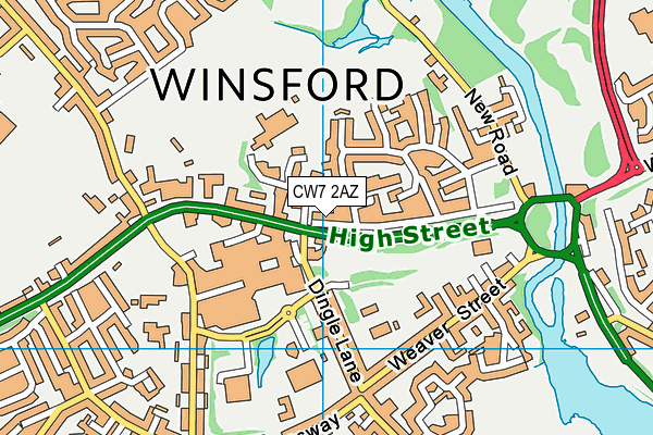 CW7 2AZ map - OS VectorMap District (Ordnance Survey) CW7 2AZ map - OS VectorMap District (Ordnance Survey)
