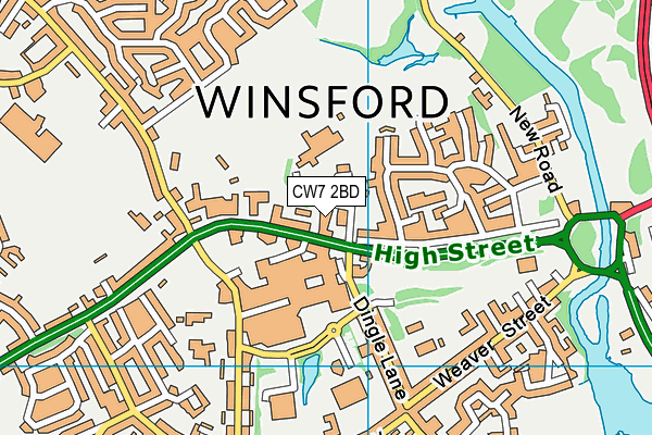CW7 2BD map - OS VectorMap District (Ordnance Survey) CW7 2BD map - OS VectorMap District (Ordnance Survey)