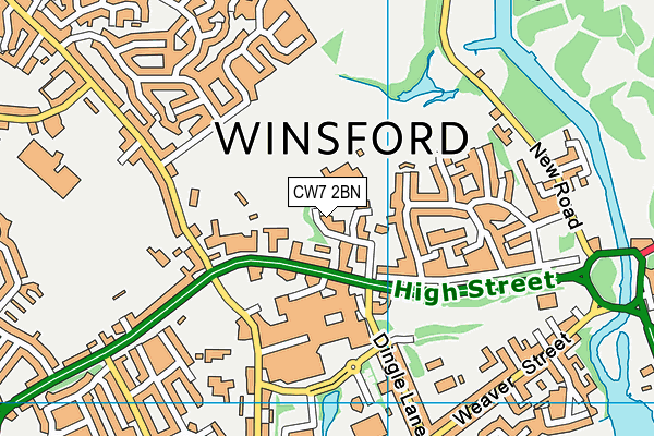CW7 2BN map - OS VectorMap District (Ordnance Survey) CW7 2BN map - OS VectorMap District (Ordnance Survey)