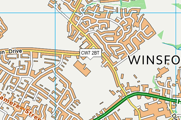 CW7 2BT map - OS VectorMap District (Ordnance Survey) CW7 2BT map - OS VectorMap District (Ordnance Survey)