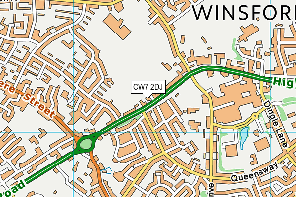 CW7 2DJ map - OS VectorMap District (Ordnance Survey) CW7 2DJ map - OS VectorMap District (Ordnance Survey)
