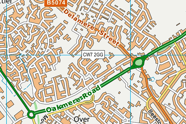 CW7 2GG map - OS VectorMap District (Ordnance Survey) CW7 2GG map - OS VectorMap District (Ordnance Survey)