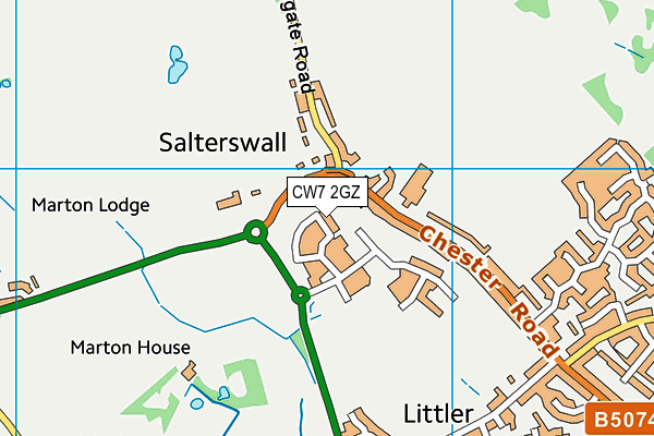 CW7 2GZ map - OS VectorMap District (Ordnance Survey) CW7 2GZ map - OS VectorMap District (Ordnance Survey)