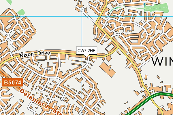 CW7 2HF map - OS VectorMap District (Ordnance Survey) CW7 2HF map - OS VectorMap District (Ordnance Survey)
