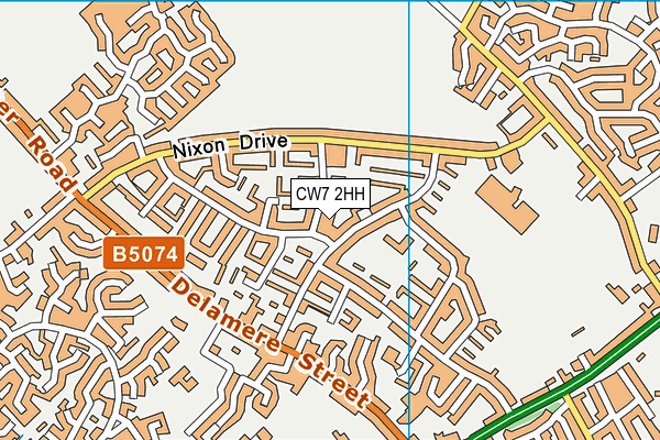 CW7 2HH map - OS VectorMap District (Ordnance Survey) CW7 2HH map - OS VectorMap District (Ordnance Survey)
