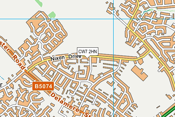 CW7 2HN map - OS VectorMap District (Ordnance Survey) CW7 2HN map - OS VectorMap District (Ordnance Survey)