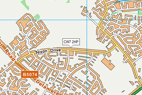 CW7 2HP map - OS VectorMap District (Ordnance Survey) CW7 2HP map - OS VectorMap District (Ordnance Survey)