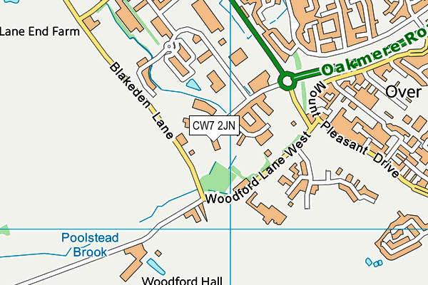CW7 2JN map - OS VectorMap District (Ordnance Survey) CW7 2JN map - OS VectorMap District (Ordnance Survey)