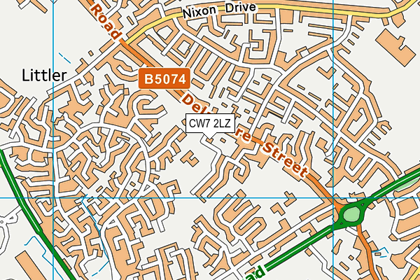 CW7 2LZ map - OS VectorMap District (Ordnance Survey) CW7 2LZ map - OS VectorMap District (Ordnance Survey)