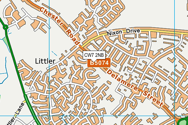 CW7 2NB map - OS VectorMap District (Ordnance Survey) CW7 2NB map - OS VectorMap District (Ordnance Survey)