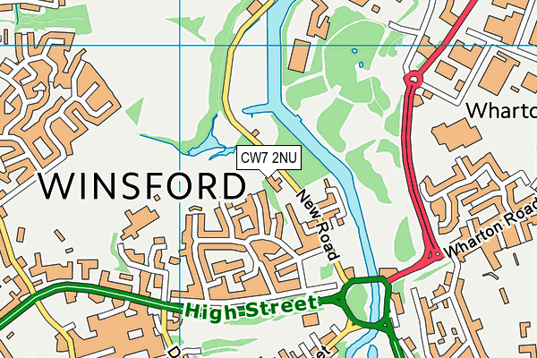 CW7 2NU map - OS VectorMap District (Ordnance Survey)