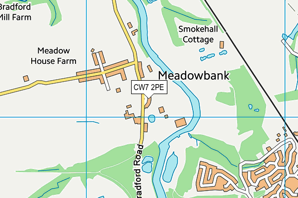 CW7 2PE map - OS VectorMap District (Ordnance Survey) CW7 2PE map - OS VectorMap District (Ordnance Survey)
