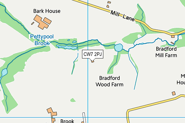 CW7 2PJ map - OS VectorMap District (Ordnance Survey) CW7 2PJ map - OS VectorMap District (Ordnance Survey)