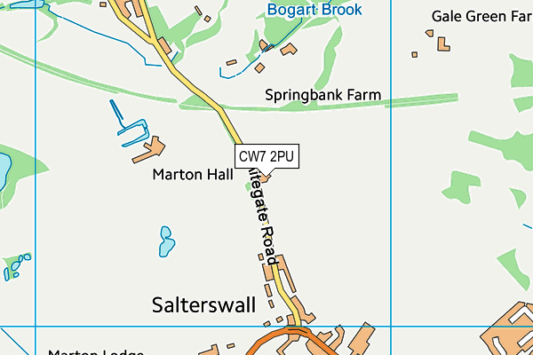 CW7 2PU map - OS VectorMap District (Ordnance Survey) CW7 2PU map - OS VectorMap District (Ordnance Survey)