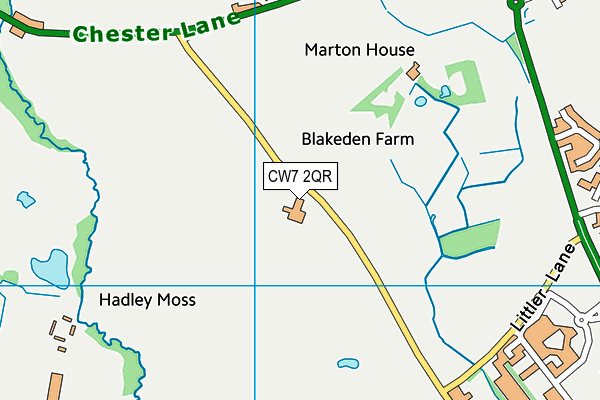 CW7 2QR map - OS VectorMap District (Ordnance Survey) CW7 2QR map - OS VectorMap District (Ordnance Survey)