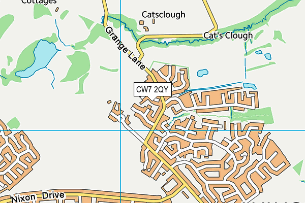 CW7 2QY map - OS VectorMap District (Ordnance Survey) CW7 2QY map - OS VectorMap District (Ordnance Survey)