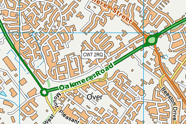 CW7 2RQ map - OS VectorMap District (Ordnance Survey) CW7 2RQ map - OS VectorMap District (Ordnance Survey)