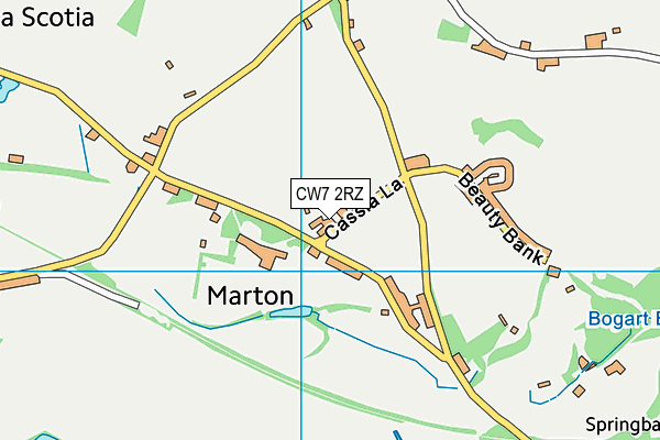 CW7 2RZ map - OS VectorMap District (Ordnance Survey) CW7 2RZ map - OS VectorMap District (Ordnance Survey)