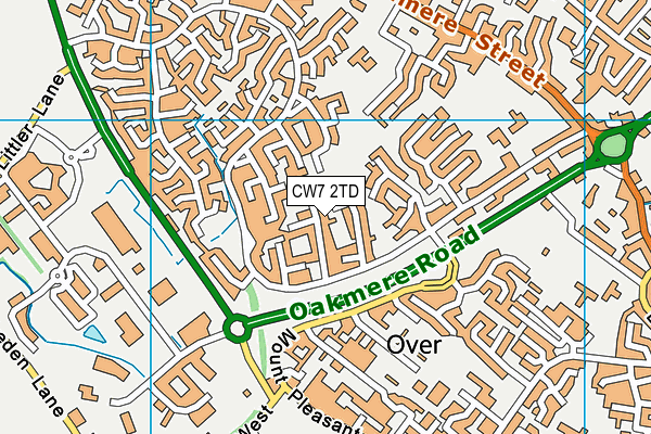 CW7 2TD map - OS VectorMap District (Ordnance Survey) CW7 2TD map - OS VectorMap District (Ordnance Survey)