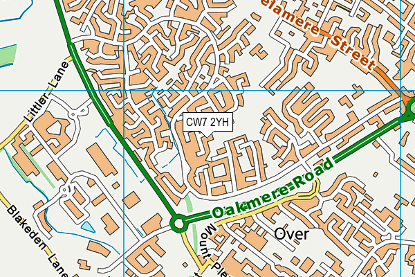 CW7 2YH map - OS VectorMap District (Ordnance Survey) CW7 2YH map - OS VectorMap District (Ordnance Survey)