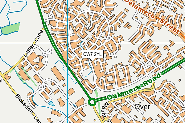 CW7 2YL map - OS VectorMap District (Ordnance Survey) CW7 2YL map - OS VectorMap District (Ordnance Survey)