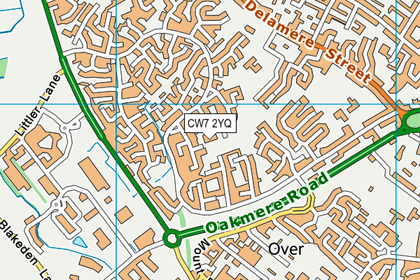 CW7 2YQ map - OS VectorMap District (Ordnance Survey) CW7 2YQ map - OS VectorMap District (Ordnance Survey)