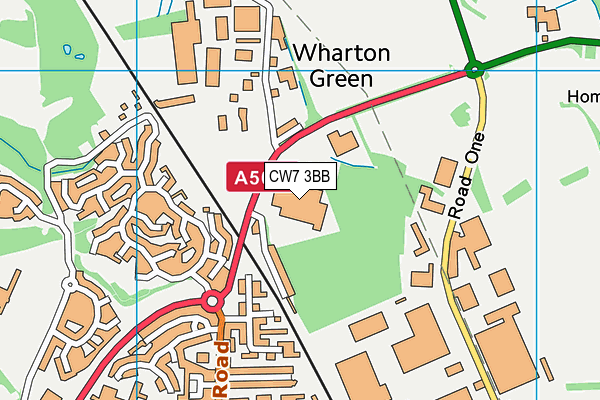 CW7 3BB map - OS VectorMap District (Ordnance Survey) CW7 3BB map - OS VectorMap District (Ordnance Survey)