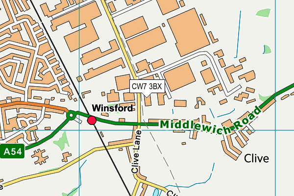 CW7 3BX map - OS VectorMap District (Ordnance Survey) CW7 3BX map - OS VectorMap District (Ordnance Survey)