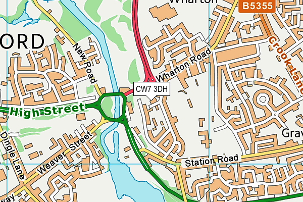 CW7 3DH map - OS VectorMap District (Ordnance Survey) CW7 3DH map - OS VectorMap District (Ordnance Survey)