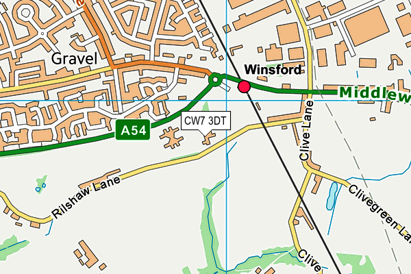CW7 3DT map - OS VectorMap District (Ordnance Survey) CW7 3DT map - OS VectorMap District (Ordnance Survey)