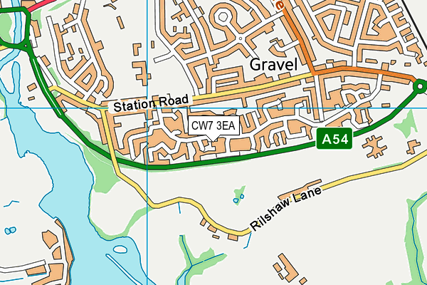 CW7 3EA map - OS VectorMap District (Ordnance Survey)