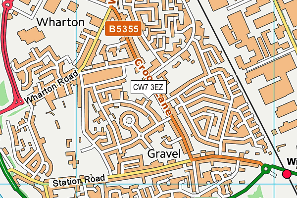 CW7 3EZ map - OS VectorMap District (Ordnance Survey) CW7 3EZ map - OS VectorMap District (Ordnance Survey)