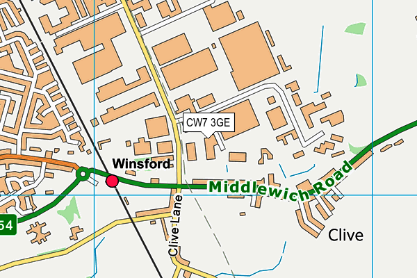 CW7 3GE map - OS VectorMap District (Ordnance Survey) CW7 3GE map - OS VectorMap District (Ordnance Survey)