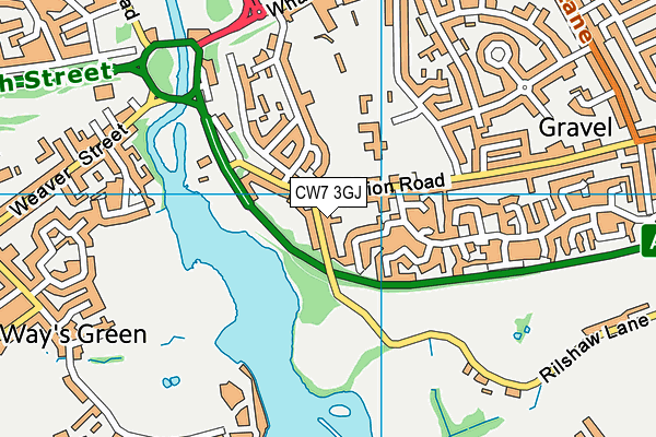 CW7 3GJ map - OS VectorMap District (Ordnance Survey) CW7 3GJ map - OS VectorMap District (Ordnance Survey)