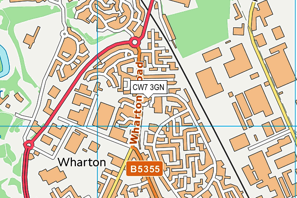 CW7 3GN map - OS VectorMap District (Ordnance Survey) CW7 3GN map - OS VectorMap District (Ordnance Survey)