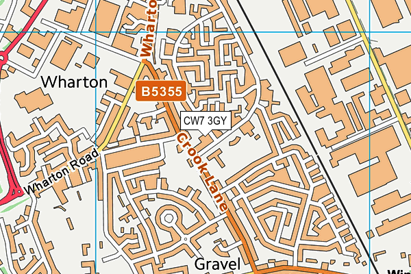 CW7 3GY map - OS VectorMap District (Ordnance Survey) CW7 3GY map - OS VectorMap District (Ordnance Survey)