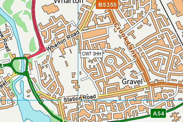 CW7 3HH map - OS VectorMap District (Ordnance Survey) CW7 3HH map - OS VectorMap District (Ordnance Survey)